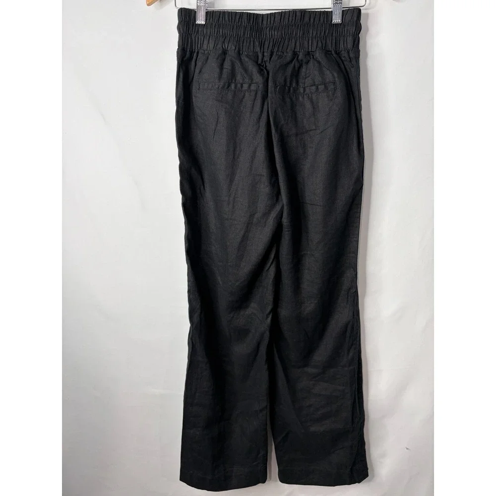 Quince 100% European Linen Wide Leg Pants XS Pull On High Rise Minimalist Lux